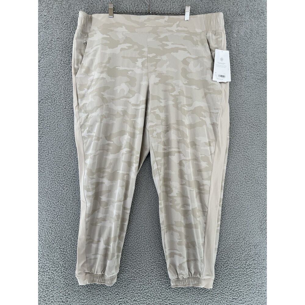 Athleta Brooklyn Textured Jogger Pants Abalone‎ Cream Camo Camouflage Size 24